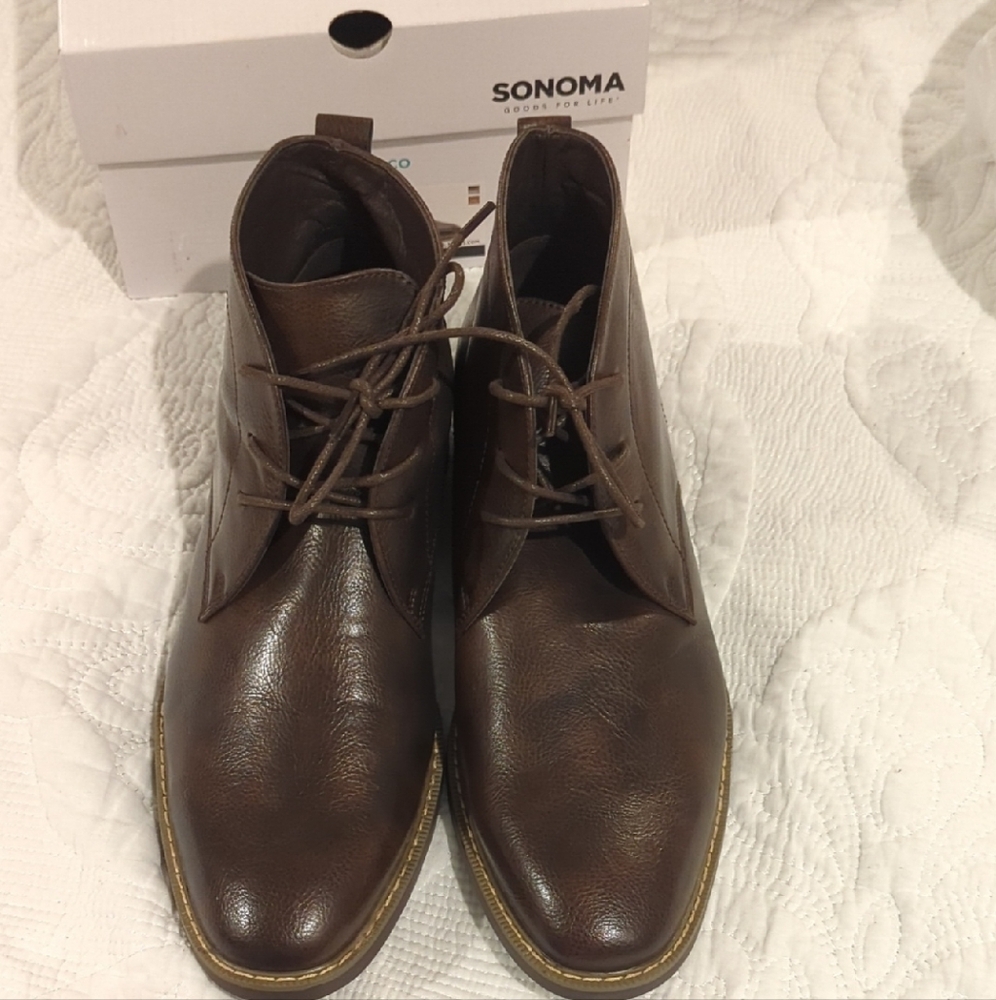 Sonoma Men's Dark Brown Ledger Boots, Size 9.5 Men's